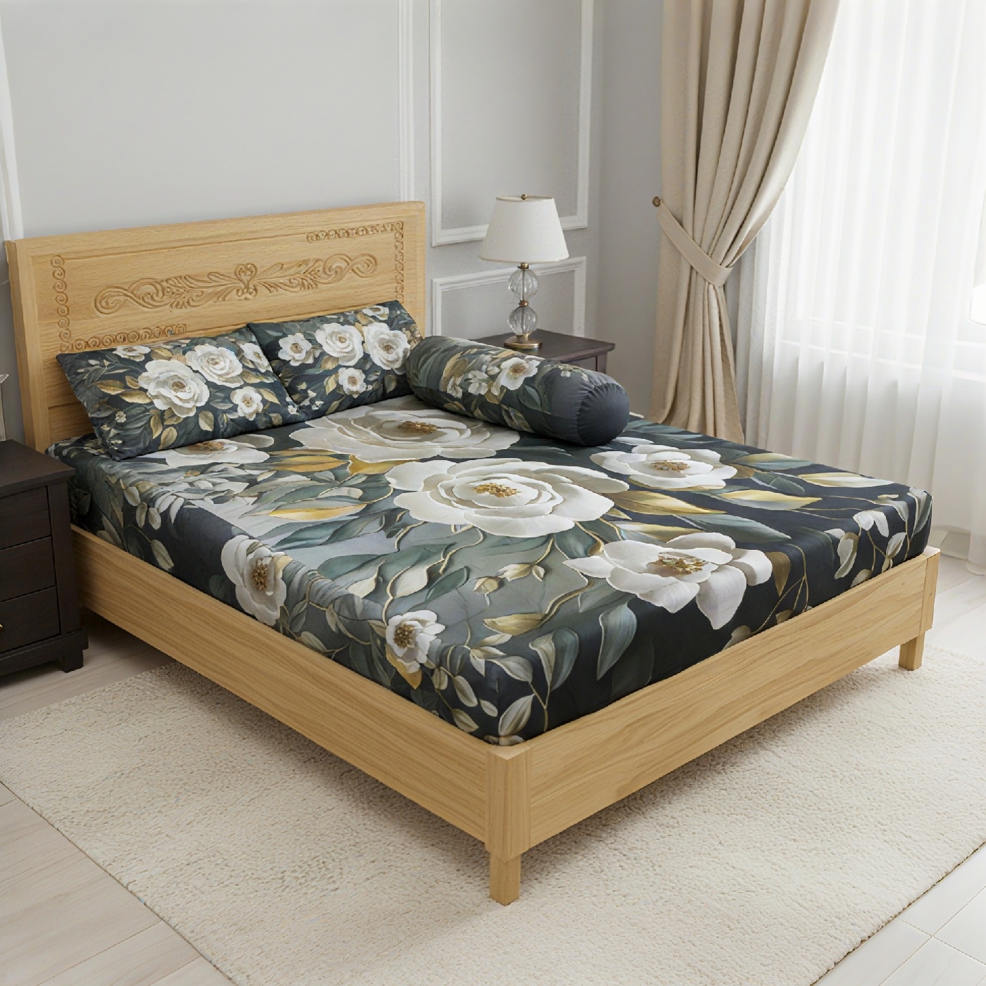 Shop Premium 3D Design China Velvet Bed Sheet with a soft velvet feel, stylish 3D design and elegant finish—perfect for a modern and comfortable bedroom.