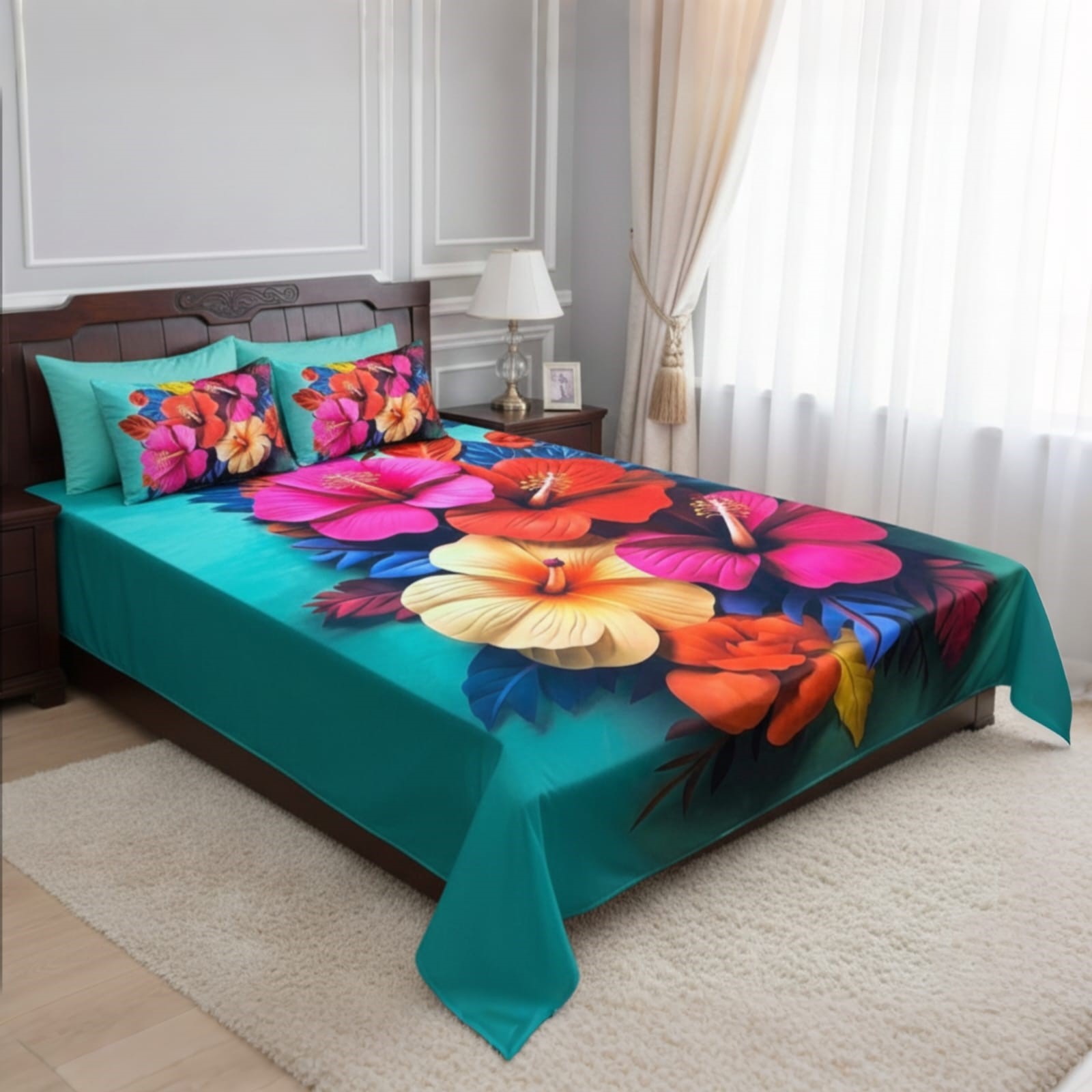 Premium 3D Design China Velvet Bed Sheet